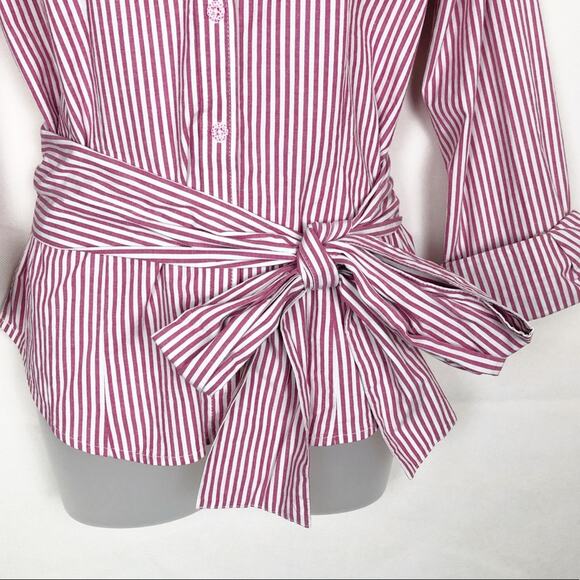 NWOT Princess Vera Wang Striped Button Down Tie Front Shirt Size 7 - Picture 3 of 4